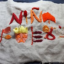 My project in Introduction to Raised Embroidery course. Bordado projeto de Genny Landreville - 08.12.2020