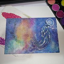 La era de ACUARIO. Watercolor Painting project by Khris Díaz - 12.27.2020