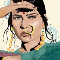 My project in Illustrated Portraits with Procreate course. Ilustração digital, e Pintura digital projeto de Alisha Mahtani - 10.12.2020