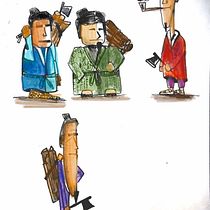 Leñadores asiáticos. Traditional illustration project by JOAN BOU - 12.11.2020