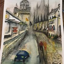 Edimburgo., Mi primer proyecto en acuarela . Een project van  Beeldende kunst,  Tekening, Schilderij,  Acr, lschilderij y  Olieverfschilderij van rociomercado01 - 12.12.2020