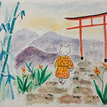 My project in Watercolor Illustration with Japanese Influence course. Un progetto di Pittura ad acquerello di SY - 12.12.2020