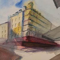 My project in Architectural Sketching with Watercolor and Ink course. Pintura em aquarela projeto de Didier Van Impe - 16.01.2021