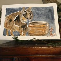 Ancient Israeli sheep and mice: A Creative Exploration course. Watercolor Painting project by Melinda Manuel - 12.13.2020