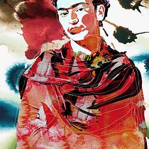 Frida - My project in Vector portrait with manual textures course. Ilustração vetorial, e Pintura em aquarela projeto de Enrico Brunetta - 14.12.2020