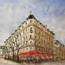 Mi Proyecto del curso: Dibujo arquitectónico con acuarela y tinta. Pintura em aquarela projeto de Marina Noirdis - 14.12.2020