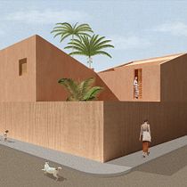 My project in Architectural Visualization Using Digital Collage course. Un projet de 3D, Illustration architecturale , et Architecture de Marta Catarino - 16.12.2020