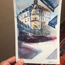 My project in Architectural Sketching with Watercolor and Ink course. Ilustração tradicional projeto de edotranquilli92 - 17.12.2020