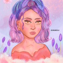 Girl jellyfish from the sky. Ilustração digital projeto de Caroline Delai - 16.12.2020