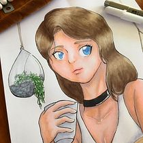 My project in Colored Marker Techniques for Manga course. Artistic Drawing, Concept Art, and Creativit project by Natalie Bowman - 12.17.2020