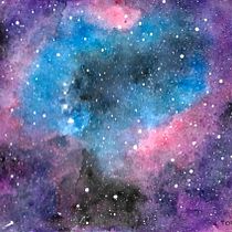 Galaxia Corazón Mi Proyecto del curso: Técnicas modernas de acuarela. Un progetto di Illustrazione tradizionale di clasesdehistoriaygeo - 17.12.2020