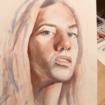 Meu projeto do curso: Retrato artístico em aquarela. Art Direction project by hubert_deharo - 12.17.2020