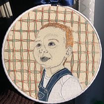 My project in Creation of Embroidered Portraits course. Embroider, and Portrait Drawing project by Isabelle Rajotte - 12.18.2020