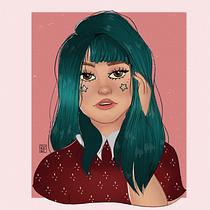 Meu projeto do curso: Retrato de personagens femininas com Procreate. Projekt z dziedziny Trad, c, jna ilustracja, Ilustracja c, frowa, R, sunek c i frow użytkownika Gabriela Rodrigues Silva - 19.12.2020