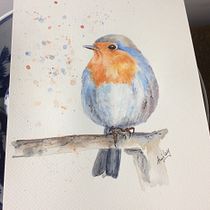 My project in Artistic Watercolor Techniques for Illustrating Birds course. Watercolor Painting project by Ainsley McPherson - 12.28.2020