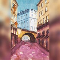 Mi Proyecto del curso: Representación arquitectónica en acuarela. Un projet de Art urbain de Jennifer - 19.12.2020