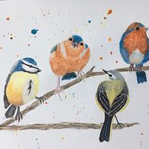 My project in Artistic Watercolor Techniques for Illustrating Birds course. Drawing project by Susan DuPont - 01.01.2021