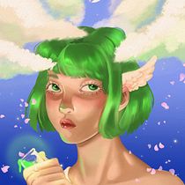 Mi Proyecto del curso: Retratos digitales de fantasía con Photoshop. Traditional illustration project by celestenevarez - 12.20.2020
