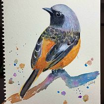My project in Artistic Watercolor Techniques for Illustrating Birds course. Projekt z dziedziny Malarstwo akr i lowe użytkownika Lisa Mabuchi - 20.12.2020