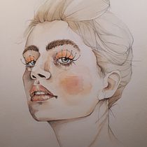 My project in Watercolor Portrait from a Photo course. Watercolor Painting project by Sabrina Rota - 12.22.2020