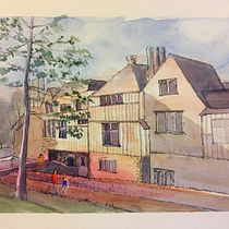 Ightham Mote. Pintura em aquarela, Esboçado, Desenho, Ilustração arquitetônica, Sketchbook e Ilustração com tinta projeto de Jennie Harborth - 20.12.2020