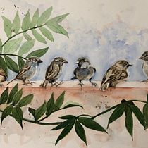 My project in Artistic Watercolor Techniques for Illustrating Birds course. Projekt z dziedziny Malowanie akwarelą użytkownika Elaine Hill - 22.12.2020