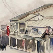 Here is my project: a street in Kyoto. Thank you @alexhillkurtzart for such a wonderful course!!!. Ilustração arquitetônica projeto de Natalia Jonard - 24.12.2020