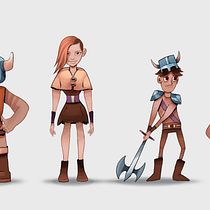 Fábrica de personajes ilustrados - Los 4 guerreros Vikingos. Digital Drawing, Character Design, and Digital Illustration project by Daniel Zuga - 12.24.2020