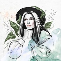 My project in Illustrated Portraits with Procreate course. Ilustração botânica, Ilustração digital, Ilustração com tinta e Ilustração naturalista projeto de Lilia Samplina - 24.12.2020