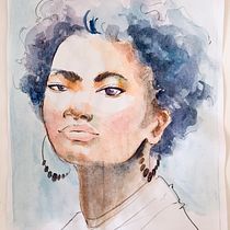 My final project -  Watercolour Portrait Sketchbook course. Education project by Alfonso Garcia Tovar - 12.24.2020