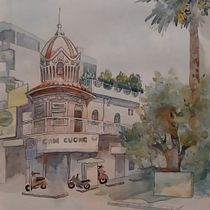 My project in Architectural Sketching with Watercolor and Ink course. Pintura em aquarela projeto de Tatiana Efremova - 30.12.2020