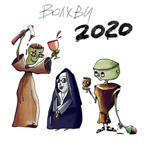 Drunken Zombie Monks. Character Design, Digital Drawing, Digital Illustration, and Traditional illustration project by Yana Strunina - 12.26.2020