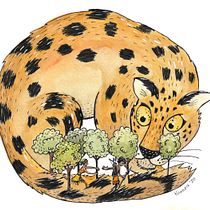 My project in Illustrated Stories: From Idea to Paper course. The leopard man - African Folktale . Children's Illustration, Editorial Illustration, Traditional illustration, Ink Illustration, and Watercolor Painting project by Sasha Kuznetsova - 12.26.2020