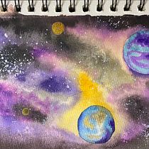 My galaxy project in Modern Watercolor Techniques course. Watercolor Painting project by Agnes Therese Abesamis - 12.27.2020