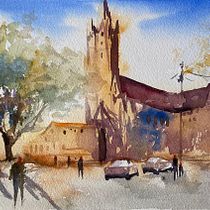 My project in Architectural Sketching with Watercolor and Ink course. Design de iluminação projeto de Mirta RIPOL - 27.12.2020