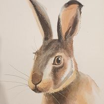 My project: Hare. Un progetto di Pittura ad acquerello, Illustrazione tradizionale, Belle arti e Illustrazione naturalistica di estolz22 - 28.12.2020
