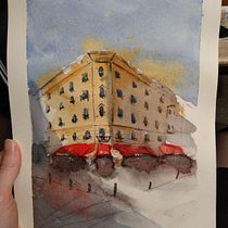 Mein Kursprojekt: Architektonische Zeichnung mit Aquarell und Tinte. Pintura em aquarela, e Arquitetura projeto de v_nieb - 29.12.2020