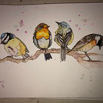 My project in Artistic Watercolor Techniques for Illustrating Birds course.  project by Gem Atherton - 12.29.2020