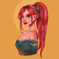 My project in Female Character Portraits in Procreate course. Projekt z dziedziny Projektowanie postaci użytkownika Denis Senyol - 30.12.2020