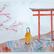 Meu projeto do curso: Ilustração em aquarela com influência japonesa. Un projet de Dessin artistique de isacarmelita24 - 30.12.2020