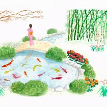 Mi Proyecto del curso: Ilustración en acuarela con influencia japonesa. Un projet de Illustration traditionnelle, Illustration naturaliste , et Aquarelle de Mariel Mogollón Luna - 30.12.2020