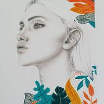Mi Proyecto del curso: Retrato con lápiz, técnicas de color y Photoshop. Desenho de retrato projeto de Elena - 30.12.2020