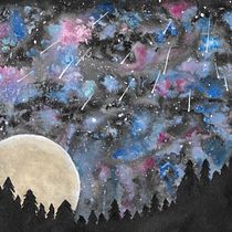 My project in Modern Watercolor Techniques course... a bit upgraded galaxy :). Un progetto di Pittura ad acquerello di lenka_csandova - 01.01.2021