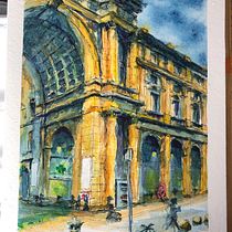 My project in Architectural Sketching with Watercolor and Ink course. Pintura em aquarela projeto de Bob Emery - 01.01.2021