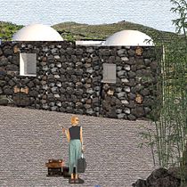 A Dammuso in Pantelleria Island: my final project for the Architectural Visualization Using Digital Collage course. Un projet de Illustration architecturale, Architecture, Design graphique, Architecture d'intérieur, Design d'intérieur, Pa, sagisme, Collage , et Architecture numérique de Cristina - 01.01.2021