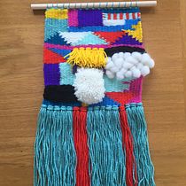 My project in Introduction to Frame Loom Tapestry course. Fiber Arts project by Liat Farkash - 01.02.2021