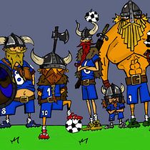 Mi Proyecto del curso: VIKINGOS FUTBOLISTAS. Traditional illustration project by carlos cornejo rodriguez - 01.03.2021