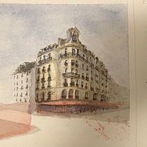 My project in Architectural Sketching with Watercolor and Ink course. Arquitetura projeto de Alberto de Simone - 03.01.2021