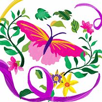 My project in Flat Illustration - Fiori e farfalla. Botanical Illustration project by dome.grasso15 - 01.03.2021