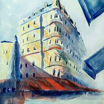 My project in Architectural Sketching with Watercolor and Ink course. Pintura em aquarela projeto de Анатолій Мицкан - 04.01.2021